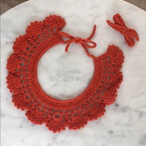 Lace baby collar and hair bow